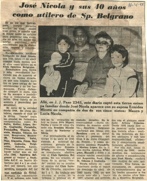 04-11-1988 Nota a José Nicola